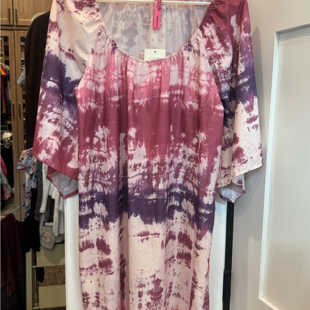 Tie-Dye Purple and Pink Dress
